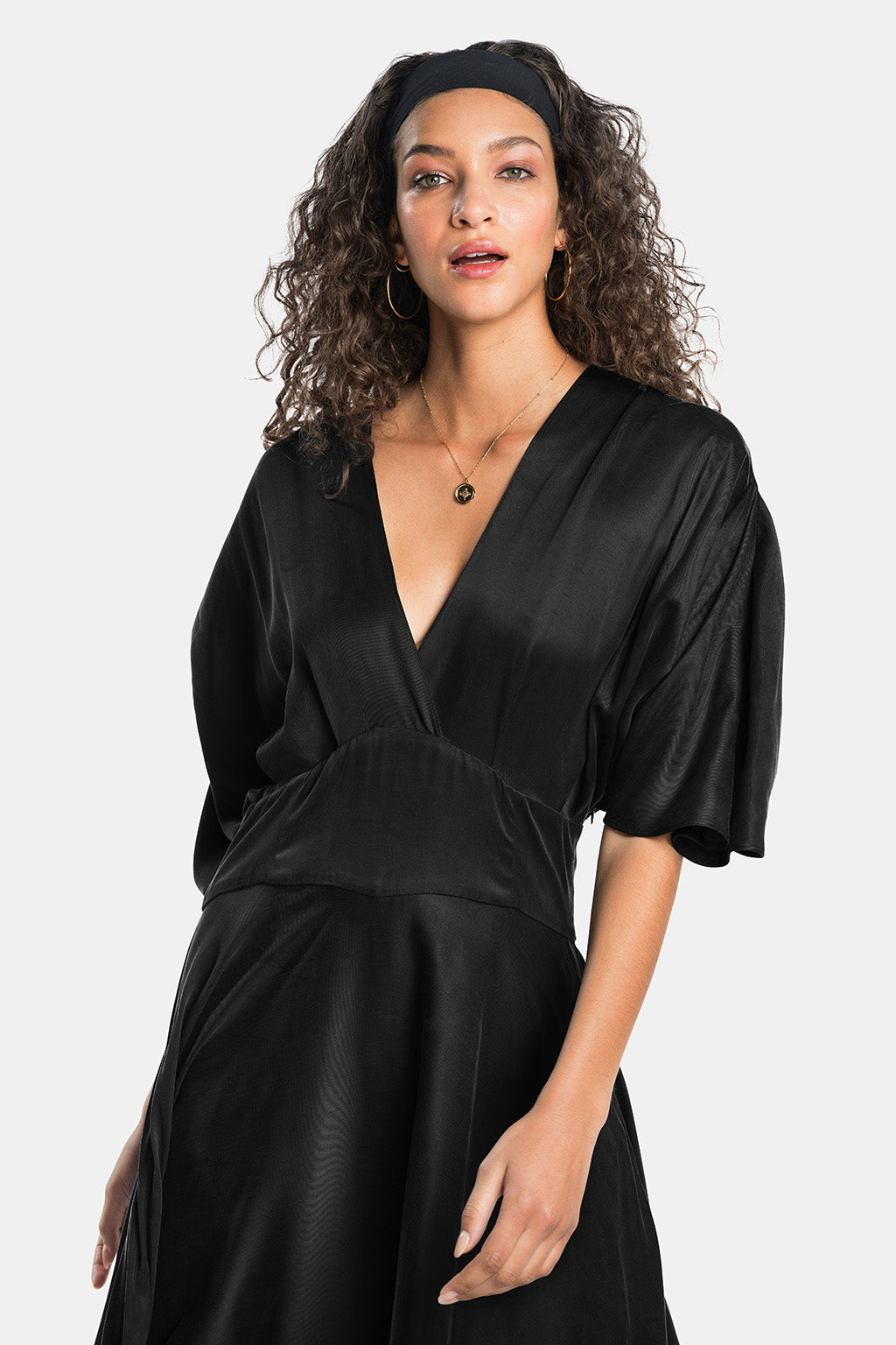 vegan silk drop shoulder dress