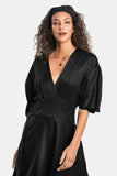 vegan silk drop shoulder dress