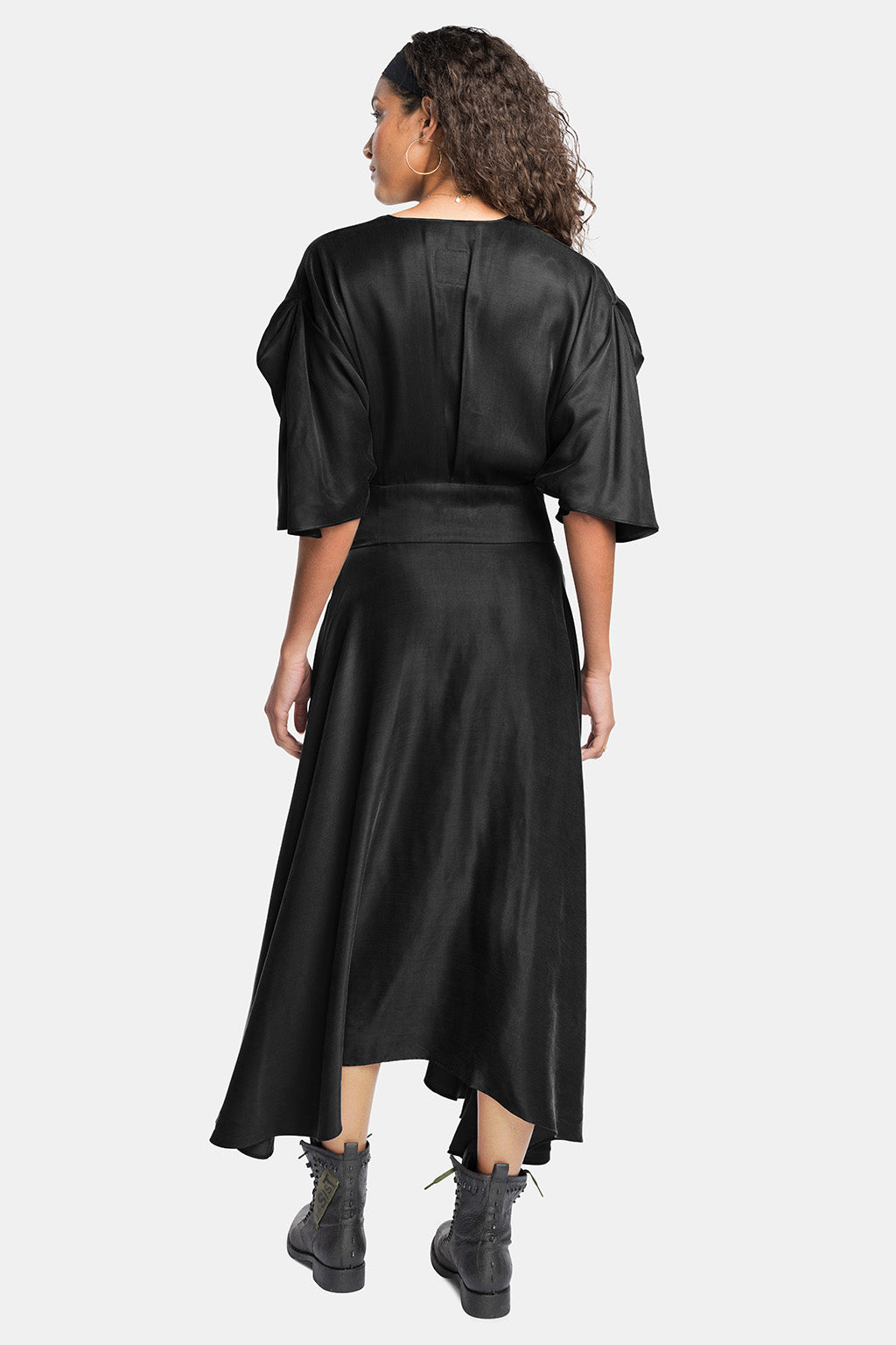 vegan silk drop shoulder dress