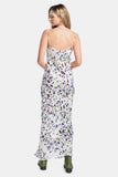 floral vegan silk maxi dress