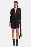 vegan silk shirt dress