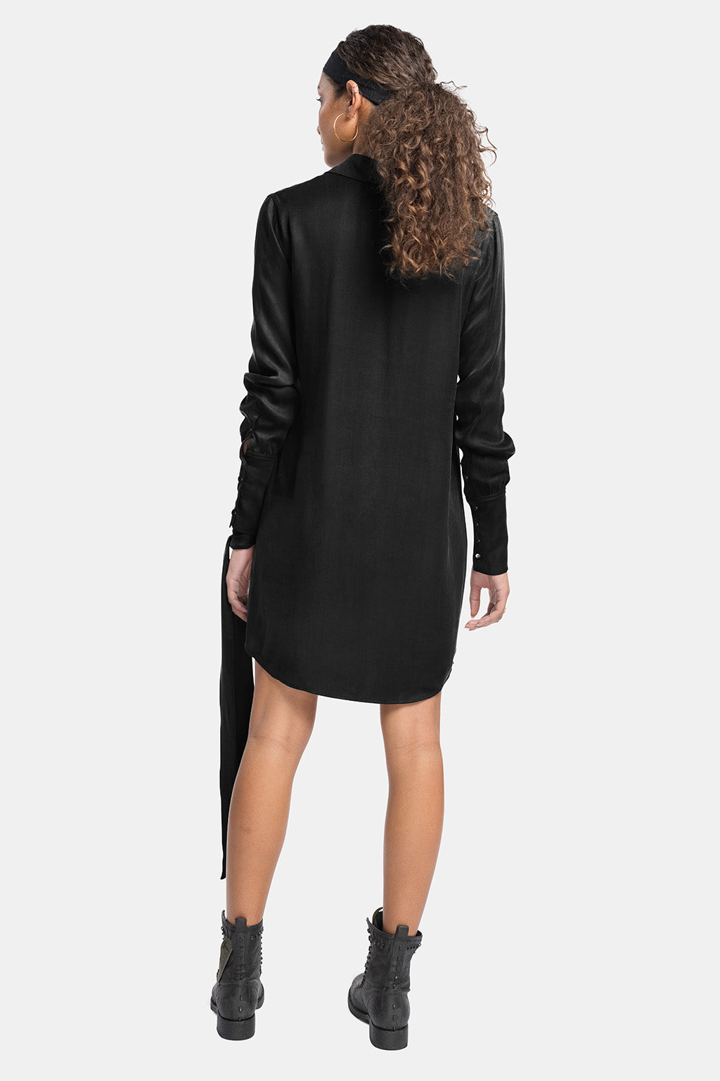 vegan silk shirt dress