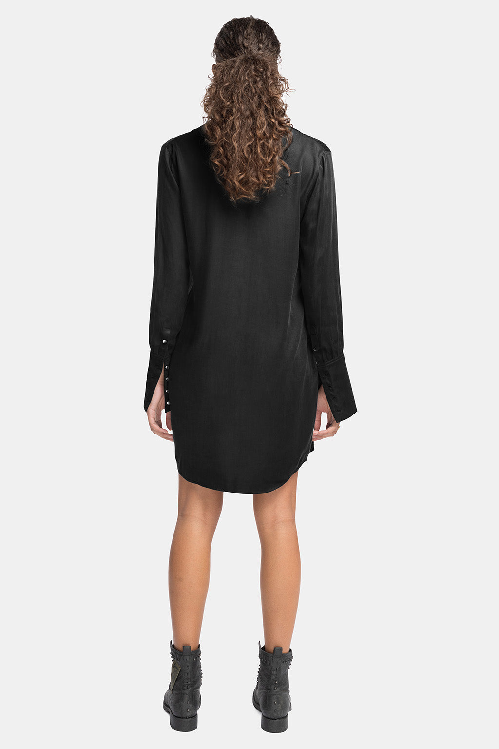 vegan silk shirt dress
