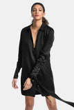 vegan silk shirt dress
