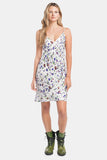 poppy floral vegan silk dress