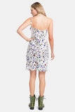 poppy floral vegan silk dress