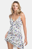 poppy floral vegan silk dress