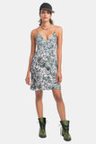 floral vegan silk mini dress