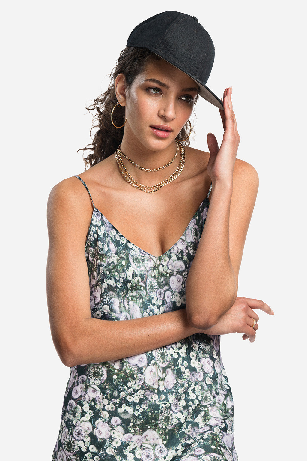 floral vegan silk mini dress
