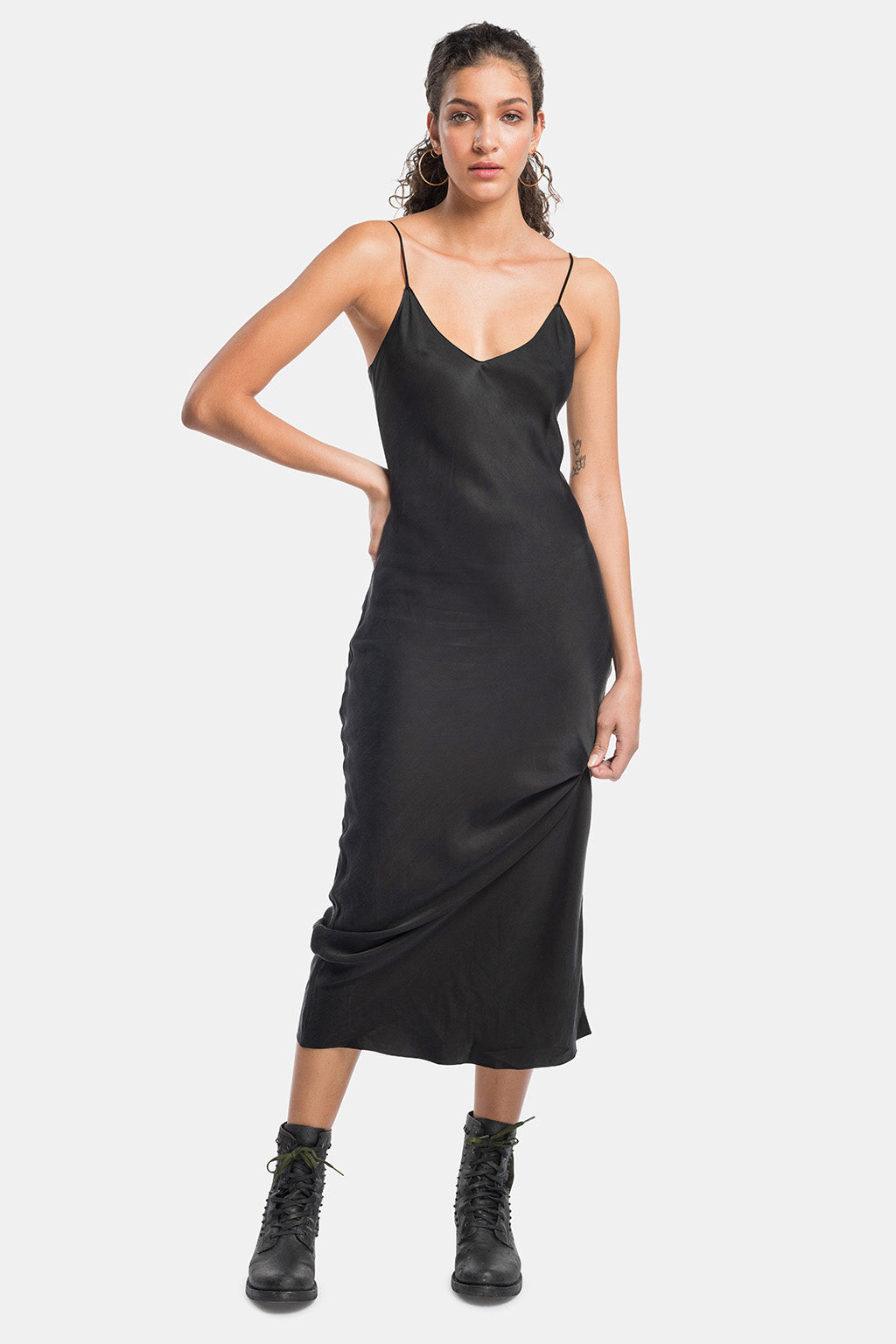 vegan silk maxi dress