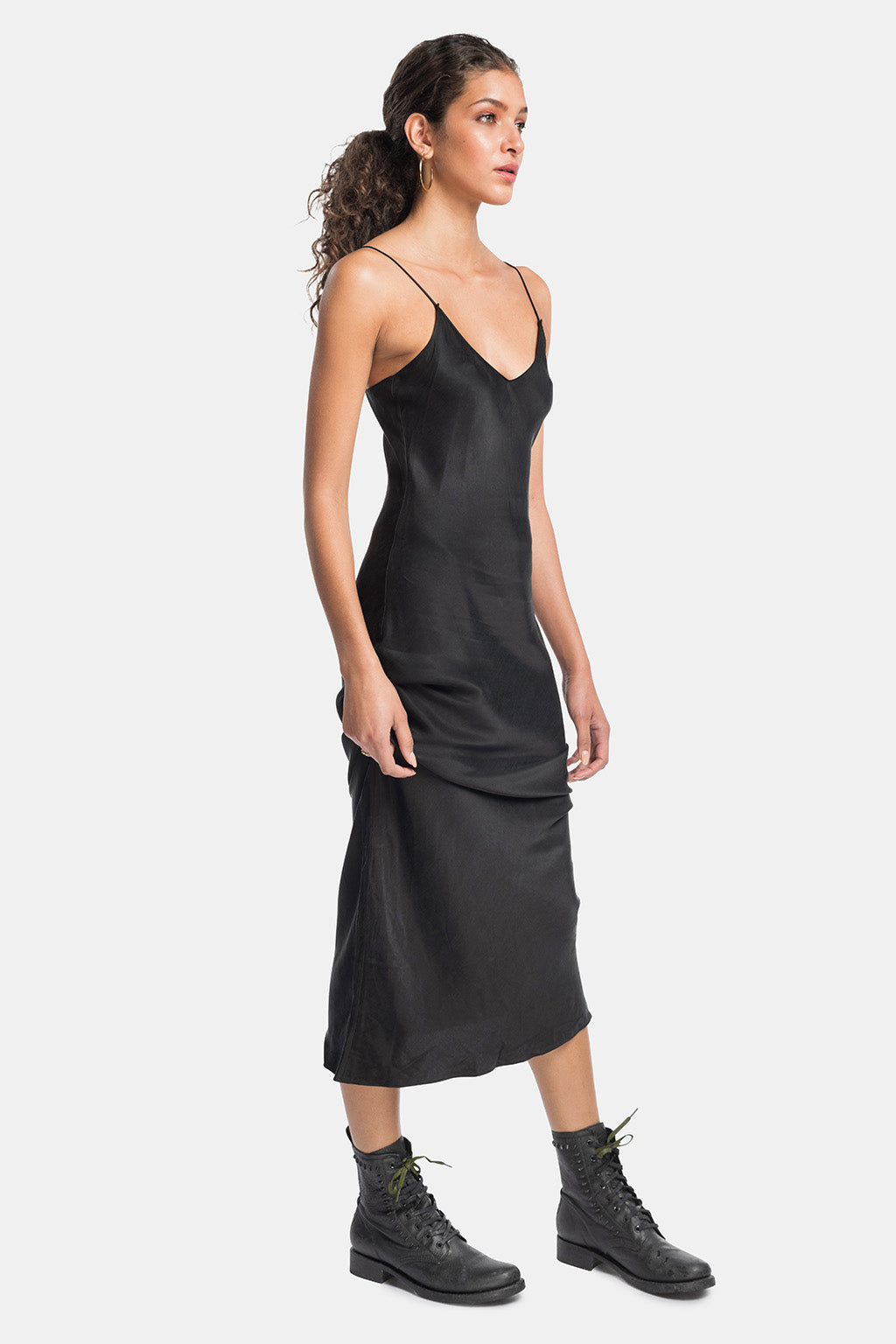 vegan silk maxi dress