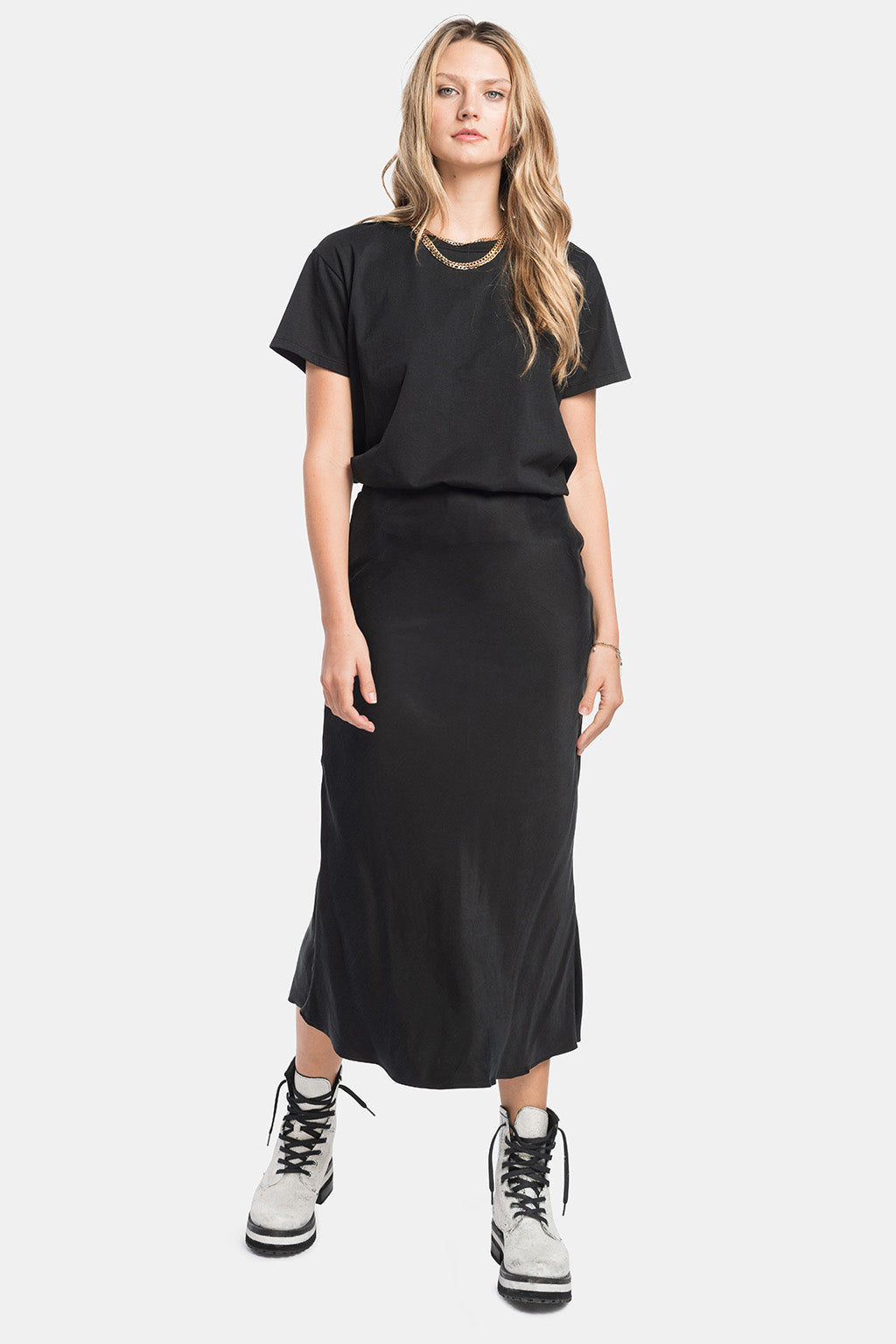 black slip skirt