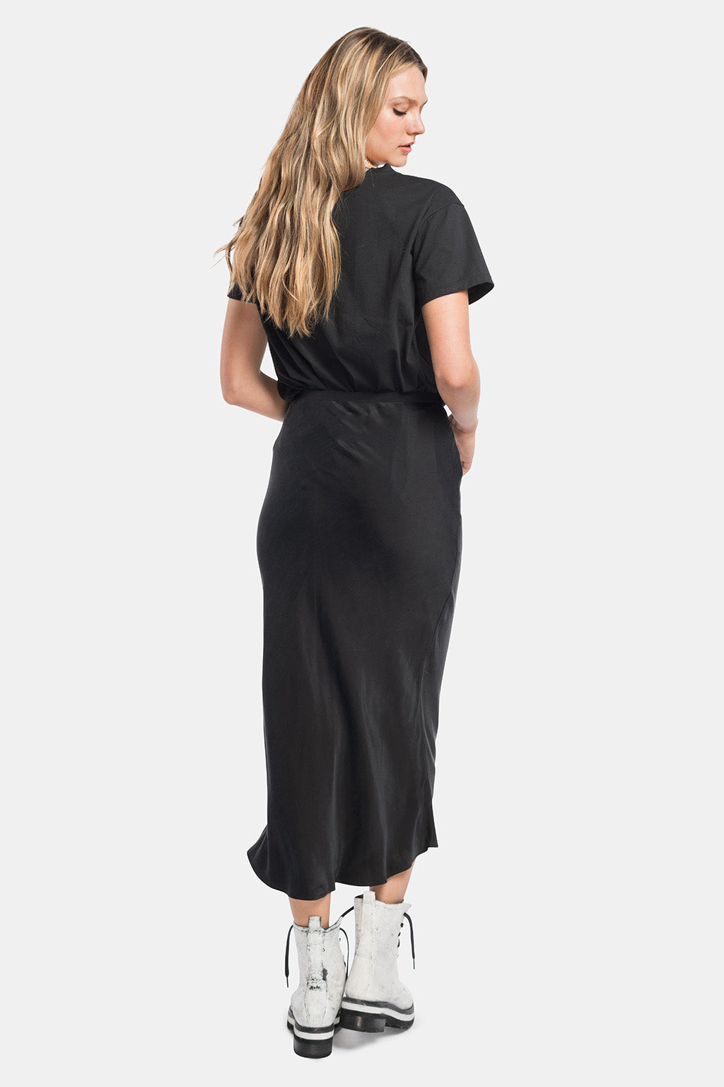 black slip skirt