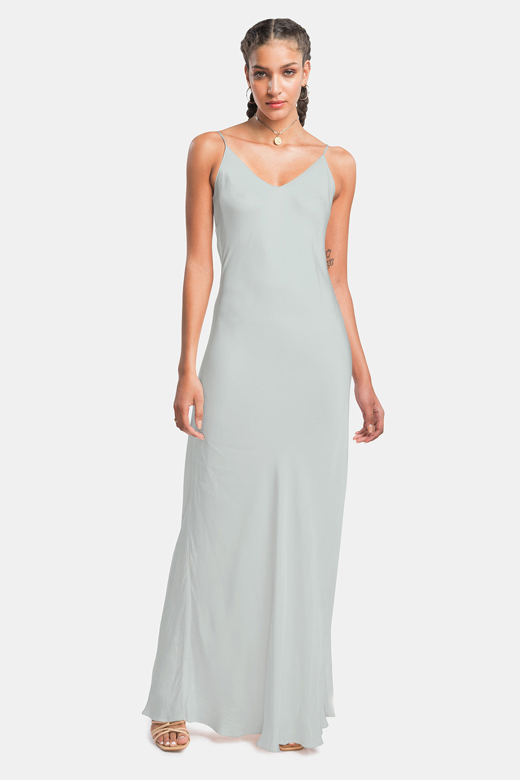 vegan silk slip dress