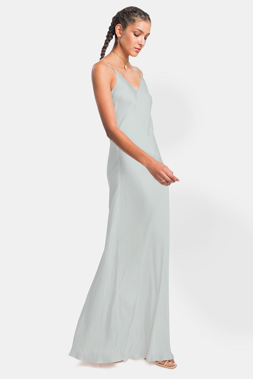 vegan silk slip dress