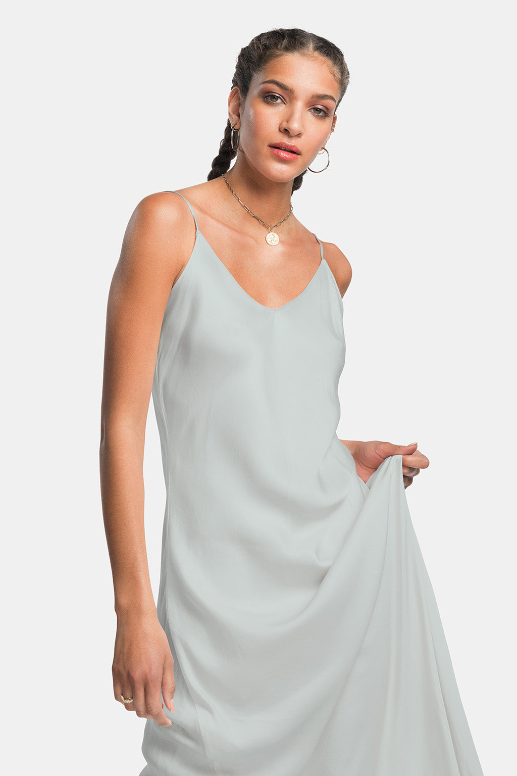 vegan silk slip dress