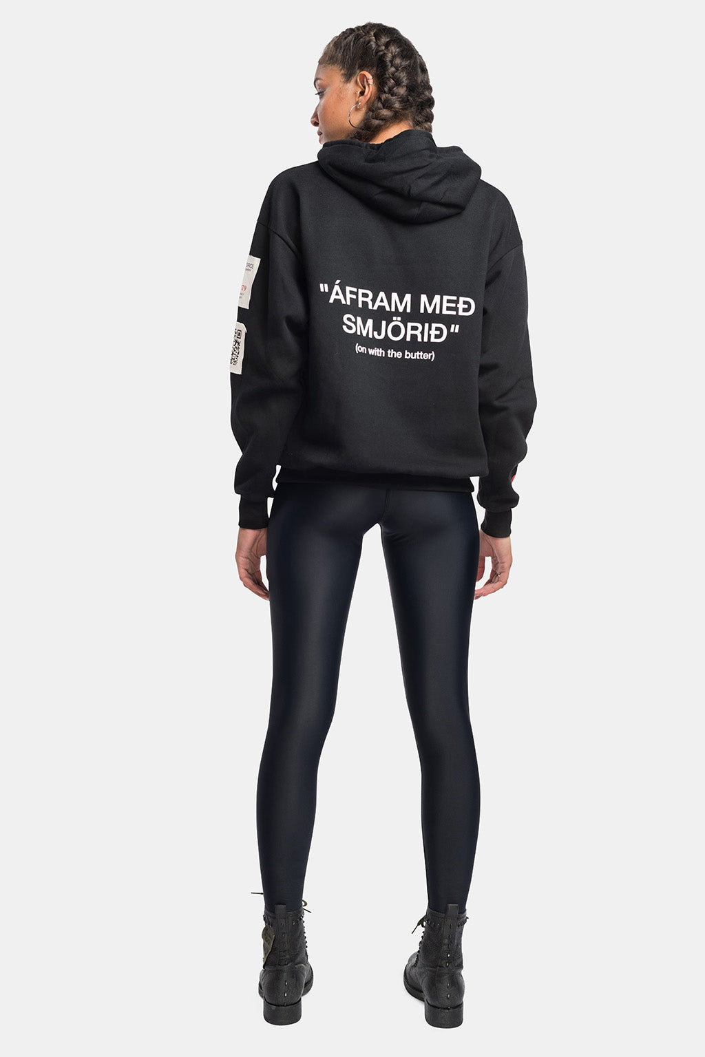 iconic black butter hoodie organic cotton