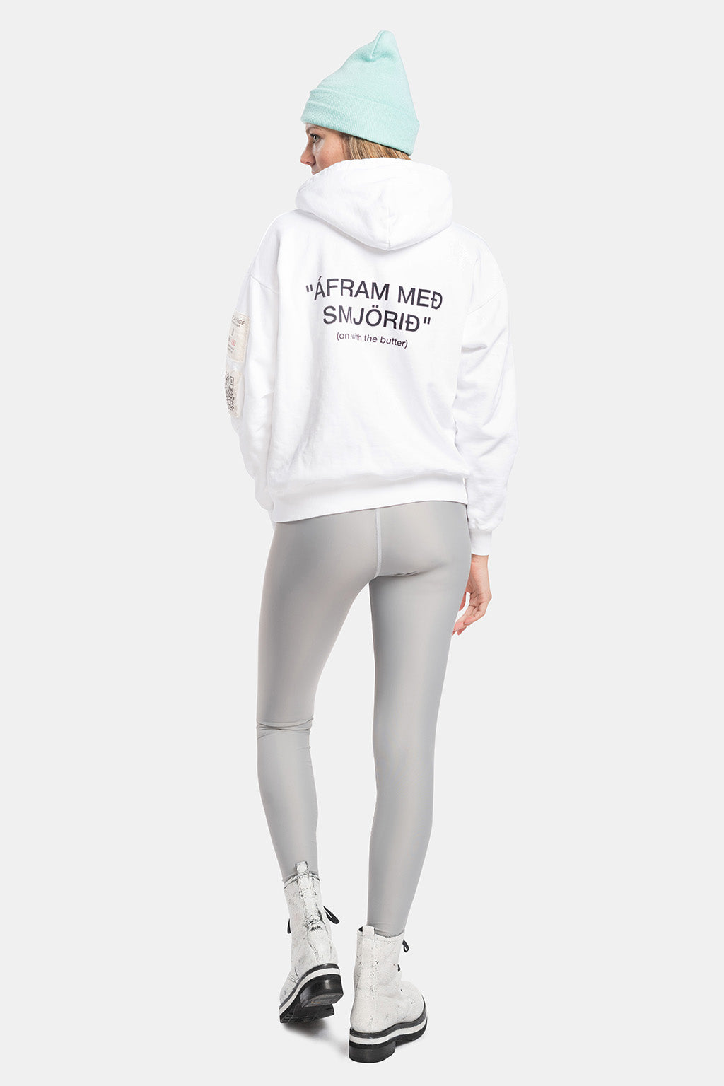 white organic cotton butter hoodie