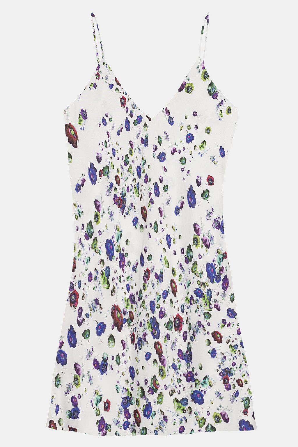 poppy floral vegan silk dress
