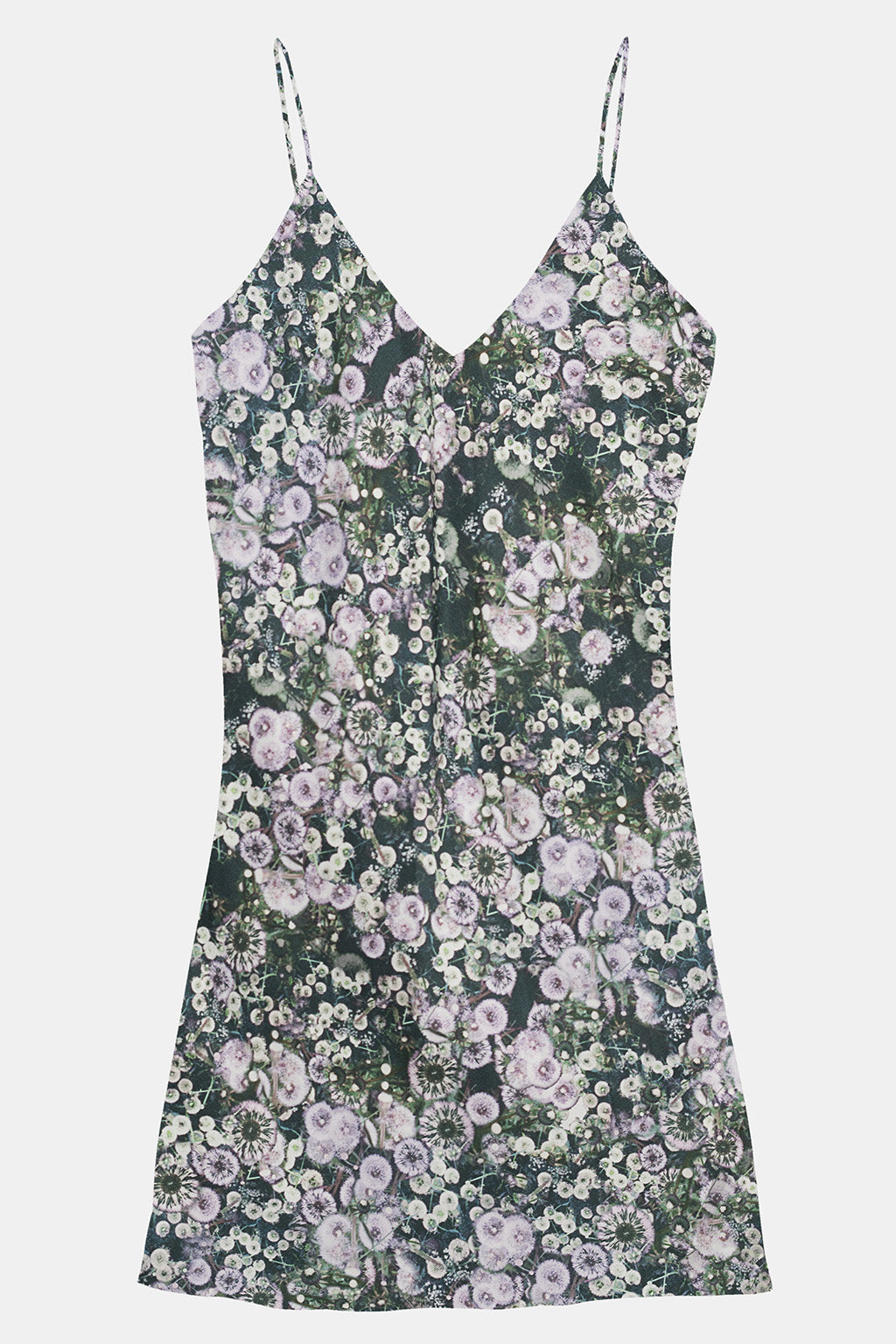 floral vegan silk mini dress