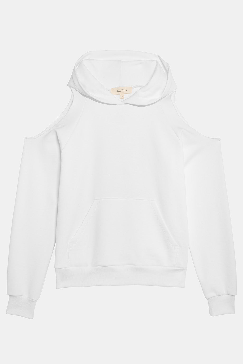 cut out white cotton hoodie